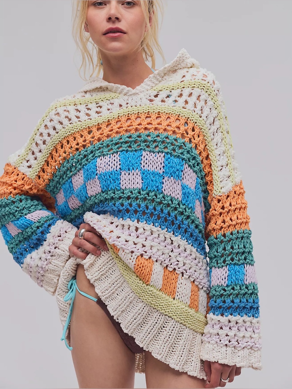 Free people Poolside Crochet Hoodie